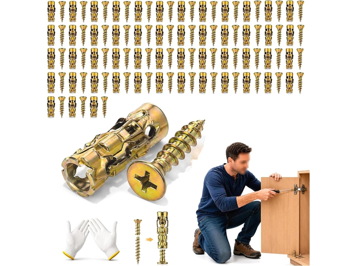 Conjunto De 50 Buchas Expansão Para Reparo Dobradiças, 6x14mm, Para Reparo De Dobradiças Armários E Restauração Roscas