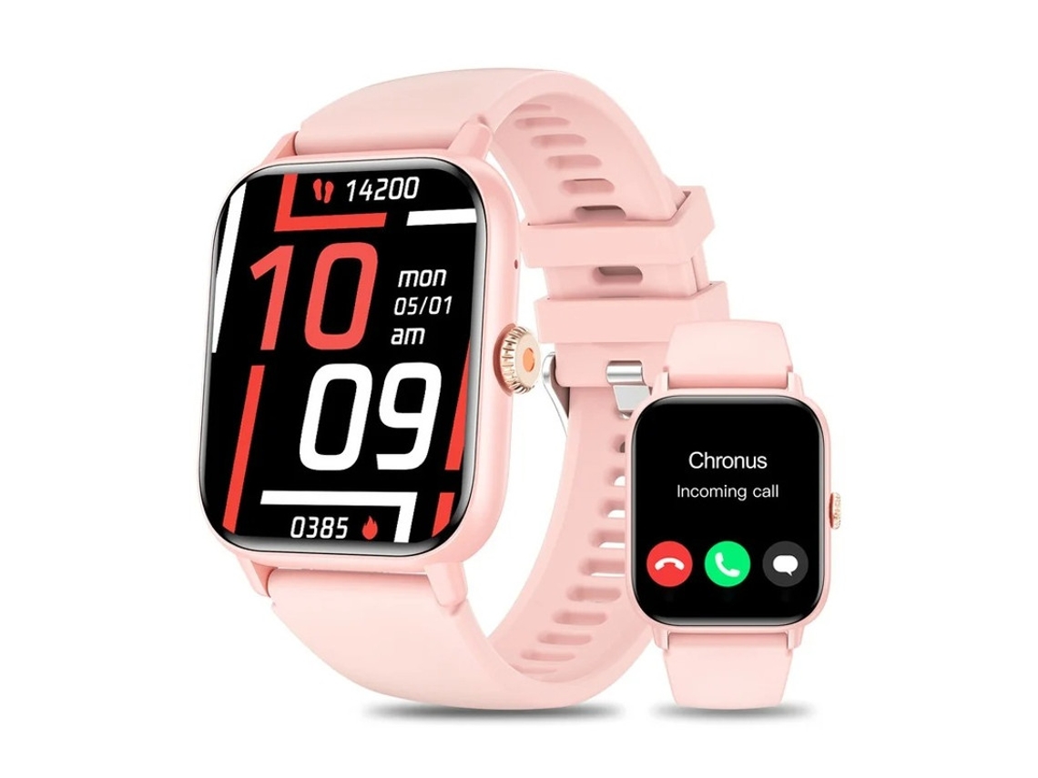 Relógio inteligente feminino Bestvite QS13 com rastreador de condicionamento físico, chamada/atenção com Spo2 para Android iOS rosa