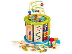 Cubo de Madeira Educativo com Jogos Blocos Pesca ECOTOYS