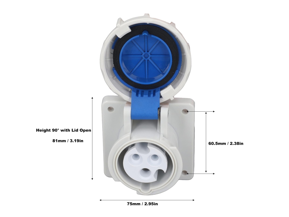 Laxiscreed Tomada Industrial Ip67 À Prova D'água Trifásica Com 3 Pinos Para Uso Profissional