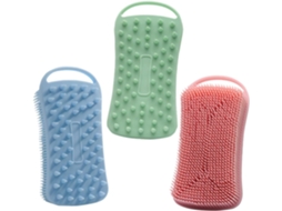 Escovas De Silicone Esfoliantes Dupla Face Para O Corpo, Conjunto Com 3 Unidades, Escovas De Massagem Práticas E Macias