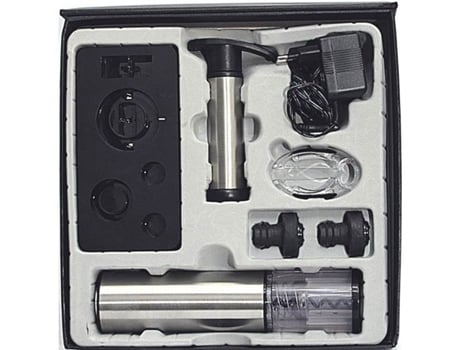 Saca-rolhas elétrico - VinBouquet - FI002 - Aço escovado - Conjunto 4 peças - Carregador incluído