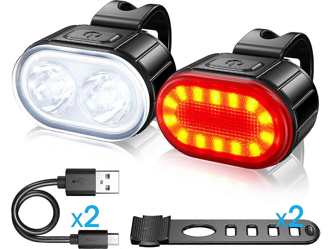 Lurelia Luz De Bicicleta Luzes De Led Dianteiras E Traseiras Recarregáveis Via Usb, Impermeável Ipx5 Para Bicicletas.