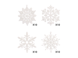 Decoração De Natal Laxiscreed Com 40 Flocos De Neve Brancos Para Árvore E Mesa
