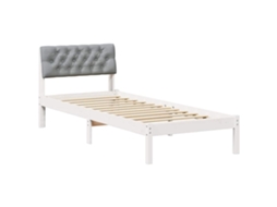 Estrutura da Cama Branco e Cinza Claro 80 X 200 Cm MAISON EXCLUSIVE