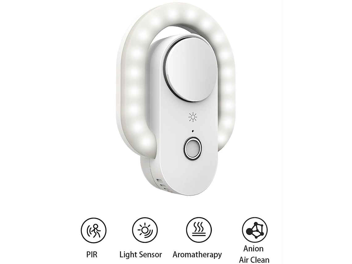Purificador de ar inteligente Brilvibera com sensor duplo e luz noturna de íons negativos sensível ao toque (G)