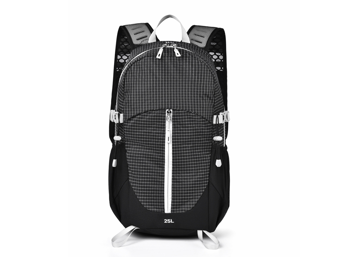 Mochila Preta para esportes ao ar livre, resistente à água e com grande capacidade.