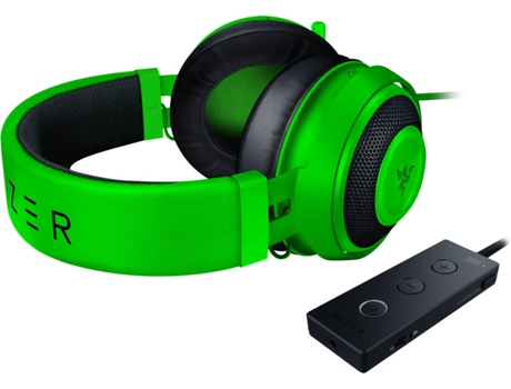 Auscultadores Gaming RAZER Kraken Tournament (Com fio - Com Microfone - Verde) — Com fio | 12-28.000 Hz