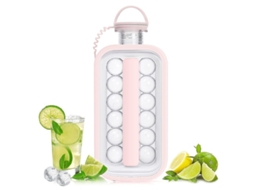 Moldes de Gelo Redondo Reutilizável de Silicone, 2 em 1, Branco Rosa Cinza