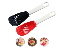 2026 cuchara Multifuncional de Cozinha, Ferramenta para Coar, Triturar, Ralar, Resistente Ao Calor, 2 Peças (preto Vermelho)