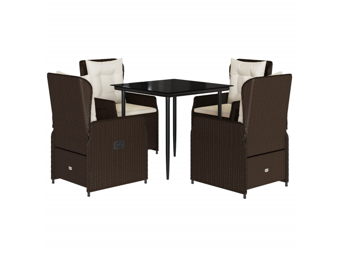 Garden Dining Set, Garden Dining Sets Vidaxl Marrom Rattan / Vime (80 X 80 X 74 Cm)