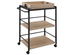 Tectake Carrinho Para Cozinha Worcester 65x41,5x87cm, Madeira Industrial Clara, Carvalho Sonoma