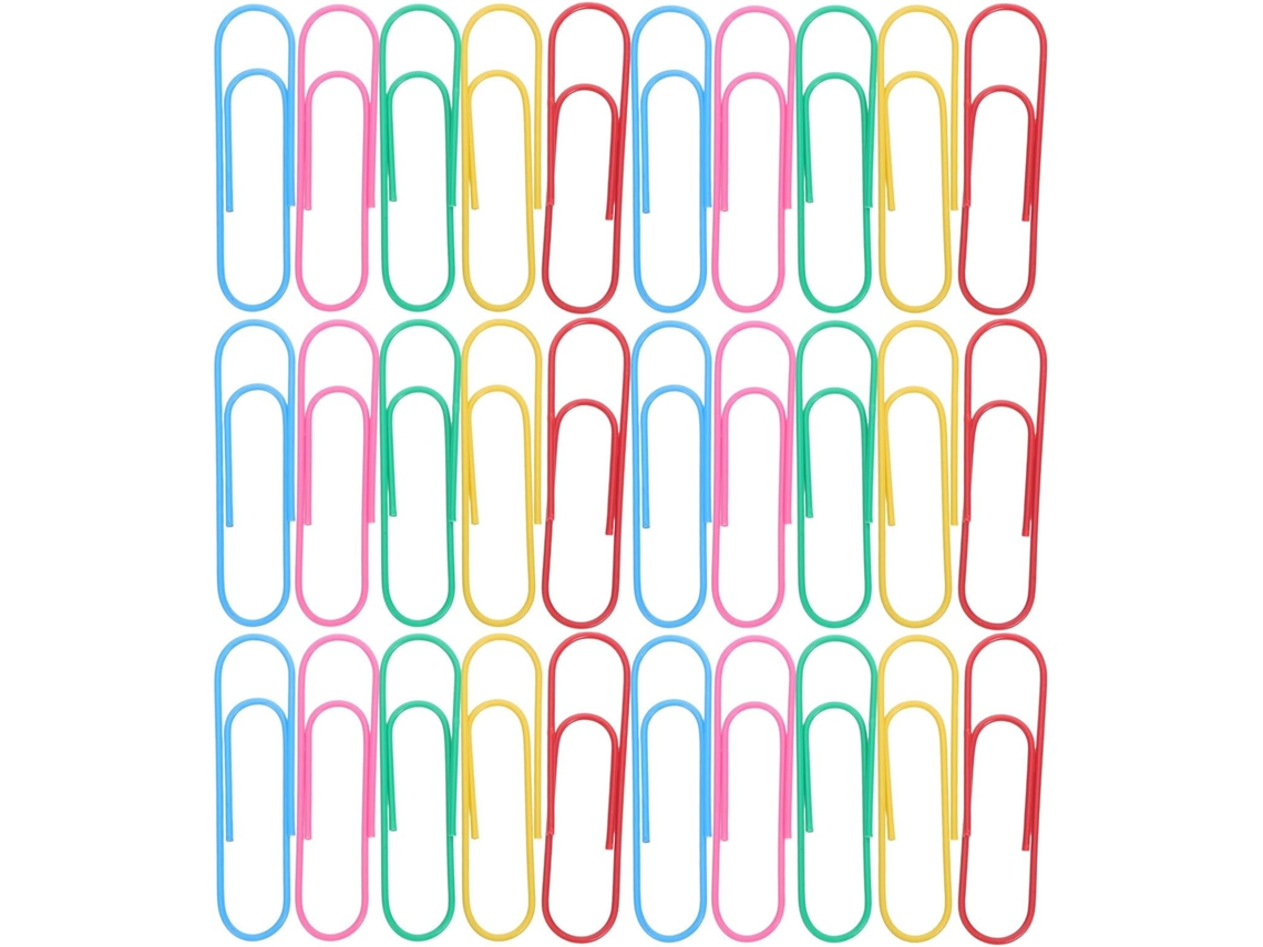 Conjunto de 100 Clipes de Papel Metálicos, Ideais Escritório E Escola, Com 10cm 4 Polegadas, Resistentes, Organizar