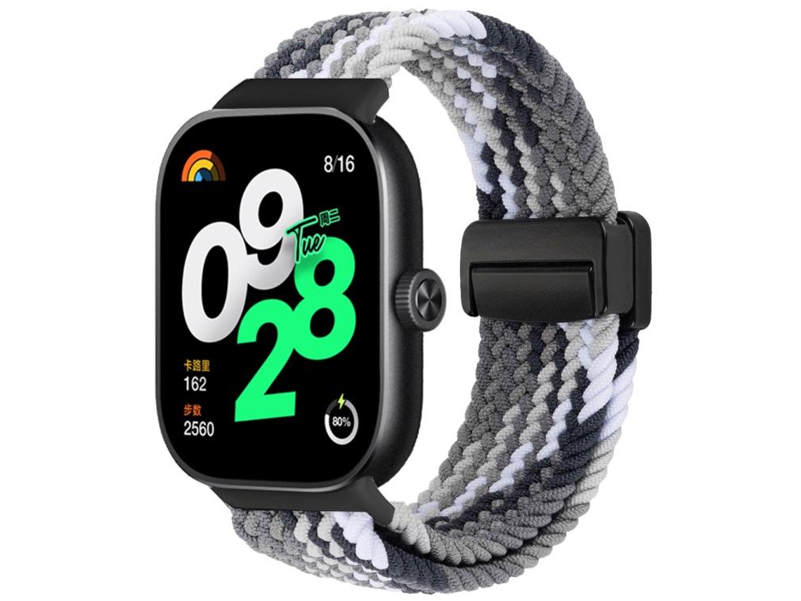 Bracelete para Redmi Watch 6 / 5 / 4 Nylon Trançado com Fecho Magnético Preto XIAOMOYU