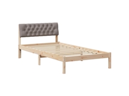 Estrutura da Cama com Cabeceira Marrom e Taupe 100 X 200 Cm VIDAXL