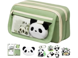 Estojo Bonito E Estiloso| Fofo Para Meninas| Escolar Com Grande Capacidade| De Panda| Zíper Canetas E