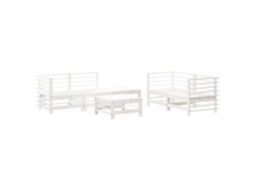 Pcs Conjunto Lounge de Jardim Pinho Maciço Branco MAISON EXCLUSIVE