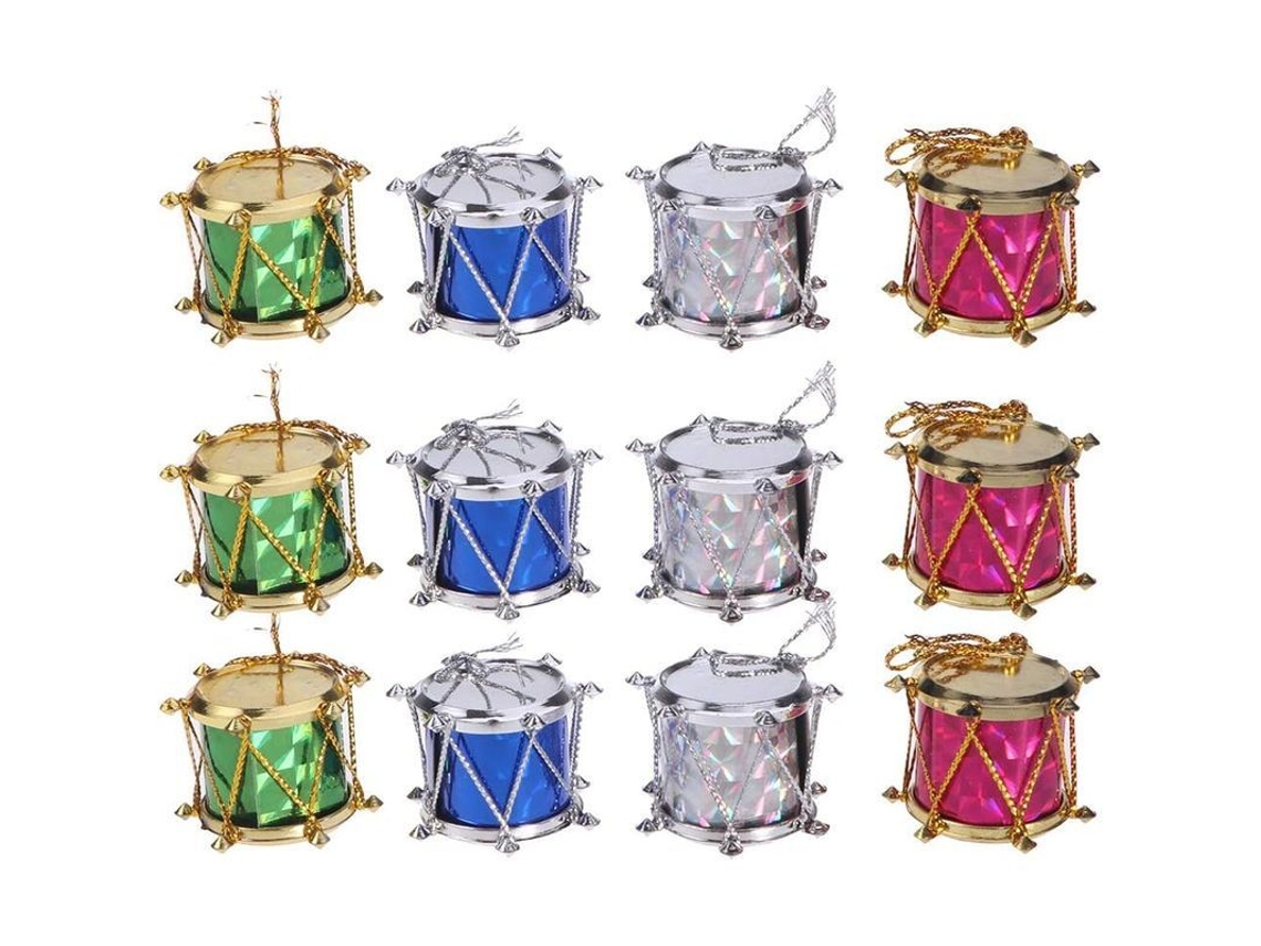 ORNAMENTES DE NATAL NOVOS LINE de bateria mini com glitter para decorar árvore (12 cores)