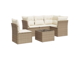 Garden Sofa Set, Garden Sofa Sets Vidaxl Bege Rattan / Vime (n/a)