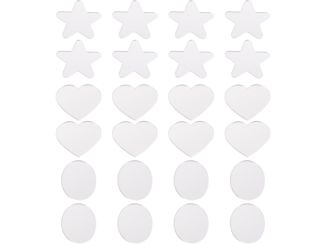 Conjunto de 24 adesivos com revestimento acrílico para capas de celular.