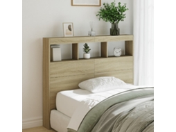 Vidaxl Armário De Cabeceira C/ Luzes Led 120x17x102 Cm Carvalho Sonoma