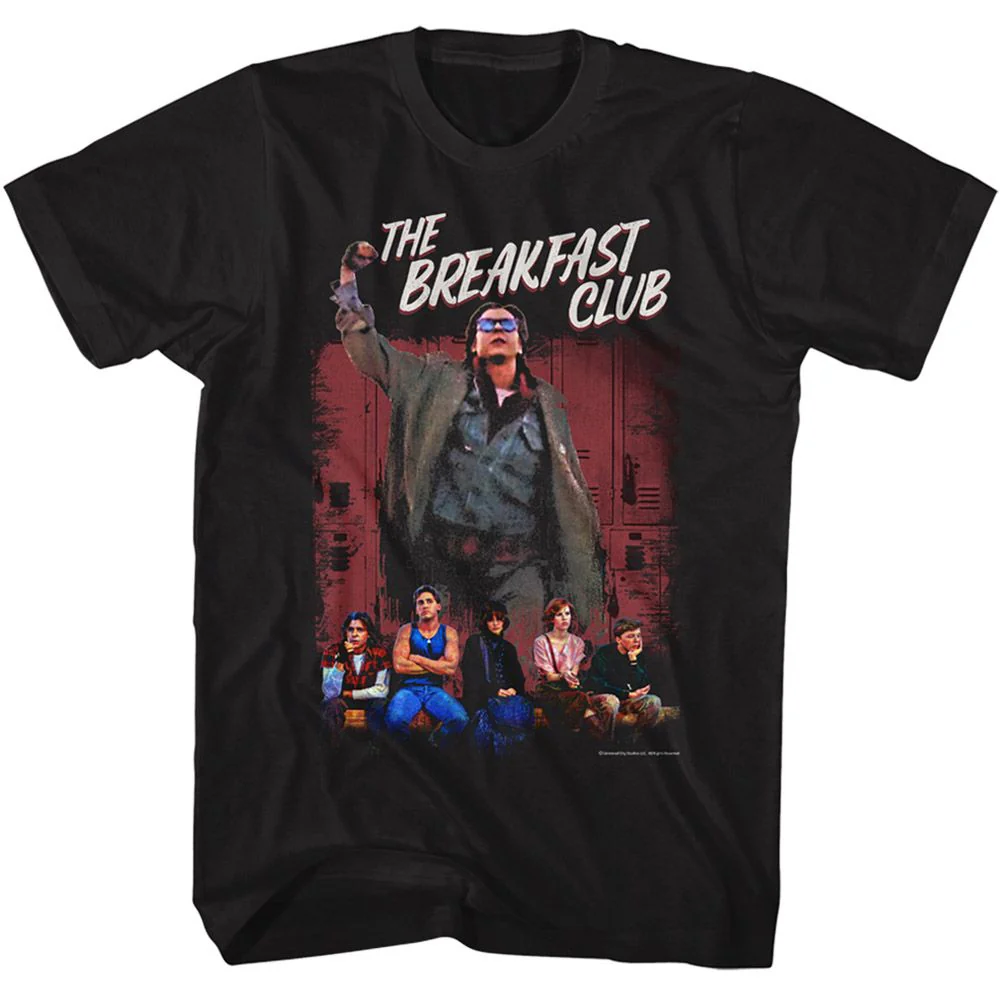 Unisex Adult T-shirt Rockinstone Breakfast Club Movie Lockers Black Sizexxl