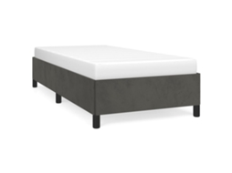 Estrutura de Cama Hanko em Veludo Cinzento Escuro (90x190 cm)