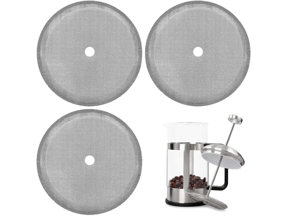 Filtro De Reposição Para Prensa Francesa, 10 Cm (4 Polegadas), Malha Aço Inoxidável Reutilizável Cafeteira/chaleira 1000 Ml (34 Oz), Pacote
