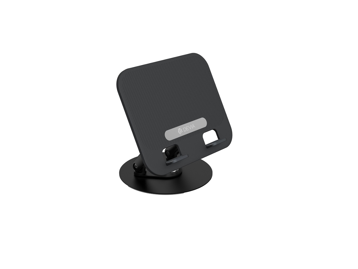 Suporte Dobrável Devia El238 Para Laptop E Tablet, Giratório 360°, Em Alumínio Preto.