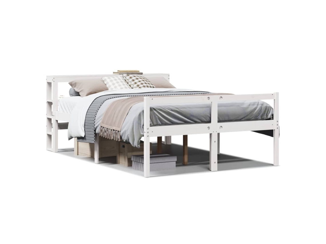 Cama para Idosos com Cabeceira Pinho Maciço Branco MAISON EXCLUSIVE (120x190 cm)