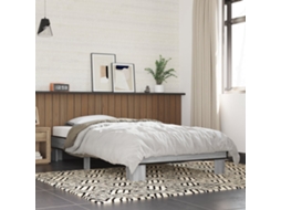Vidaxl Estrutura Cama 100x200 Cm Derivados Madeira/metal Cinza Sonoma