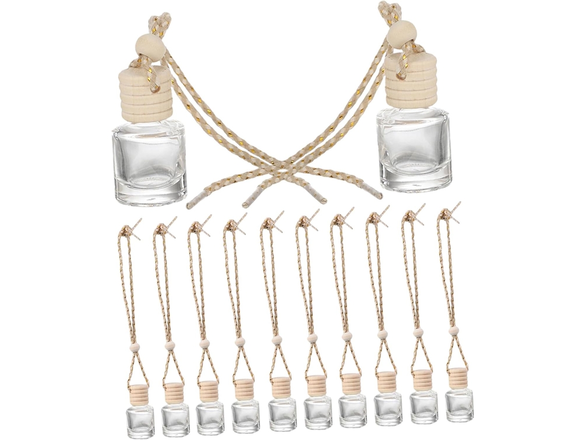 Frascos De Perfume De Vidro De 8ml Com Tampas De Madeira