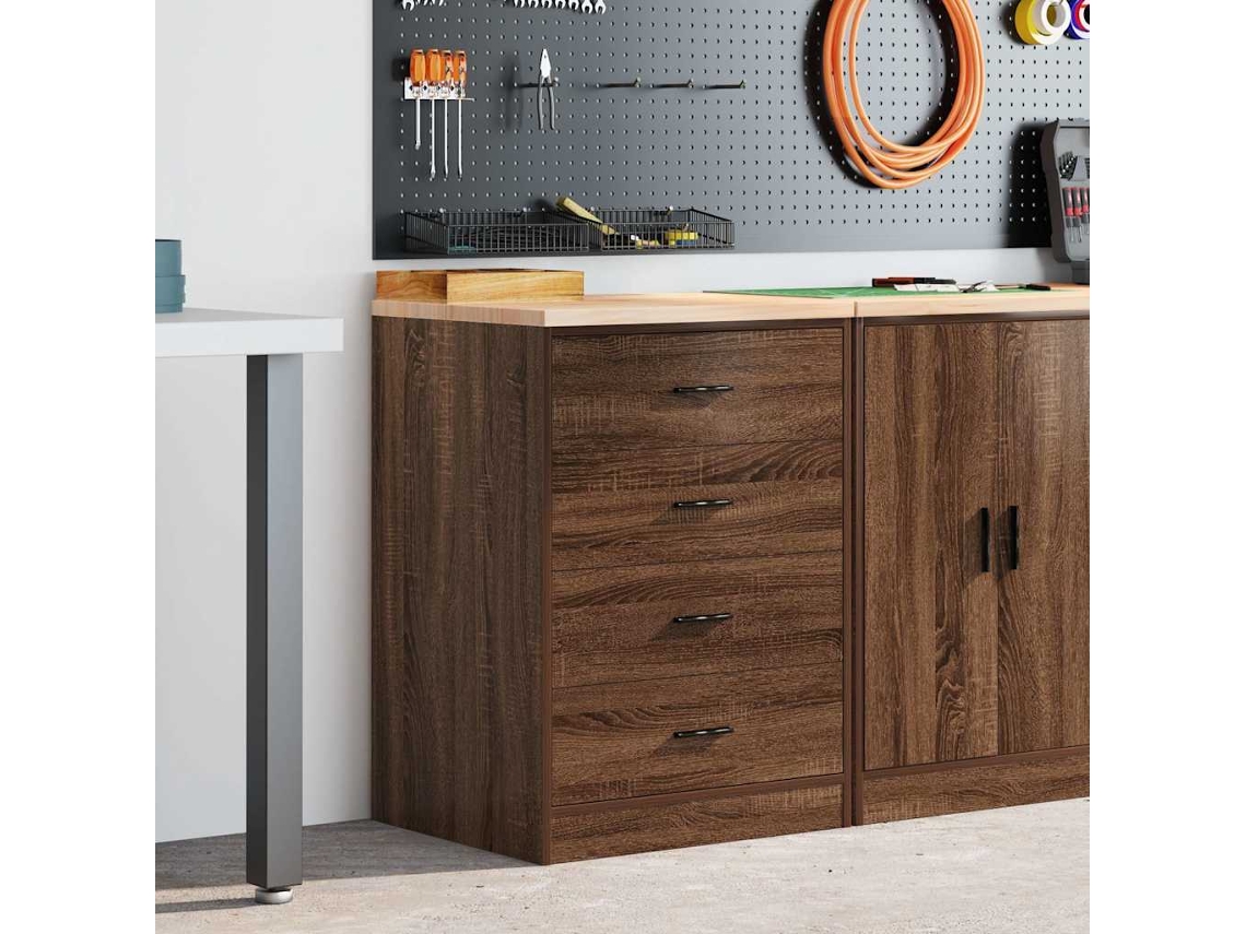 Vidaxl Armário De Arrumação De Garagem Carvalho Castanho 60x51x85 Cm