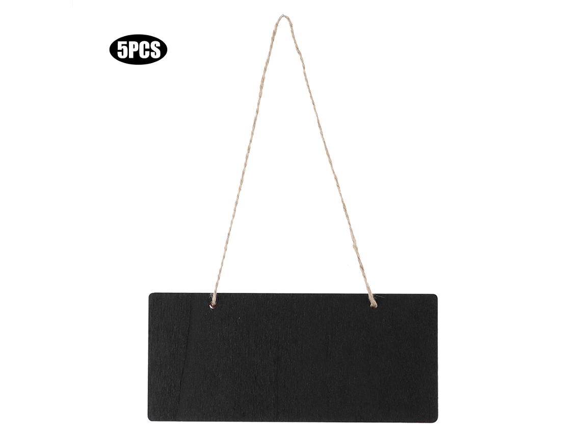 5pcs Mini Quadro Negro de Madeira com Cordão | S/MARCA