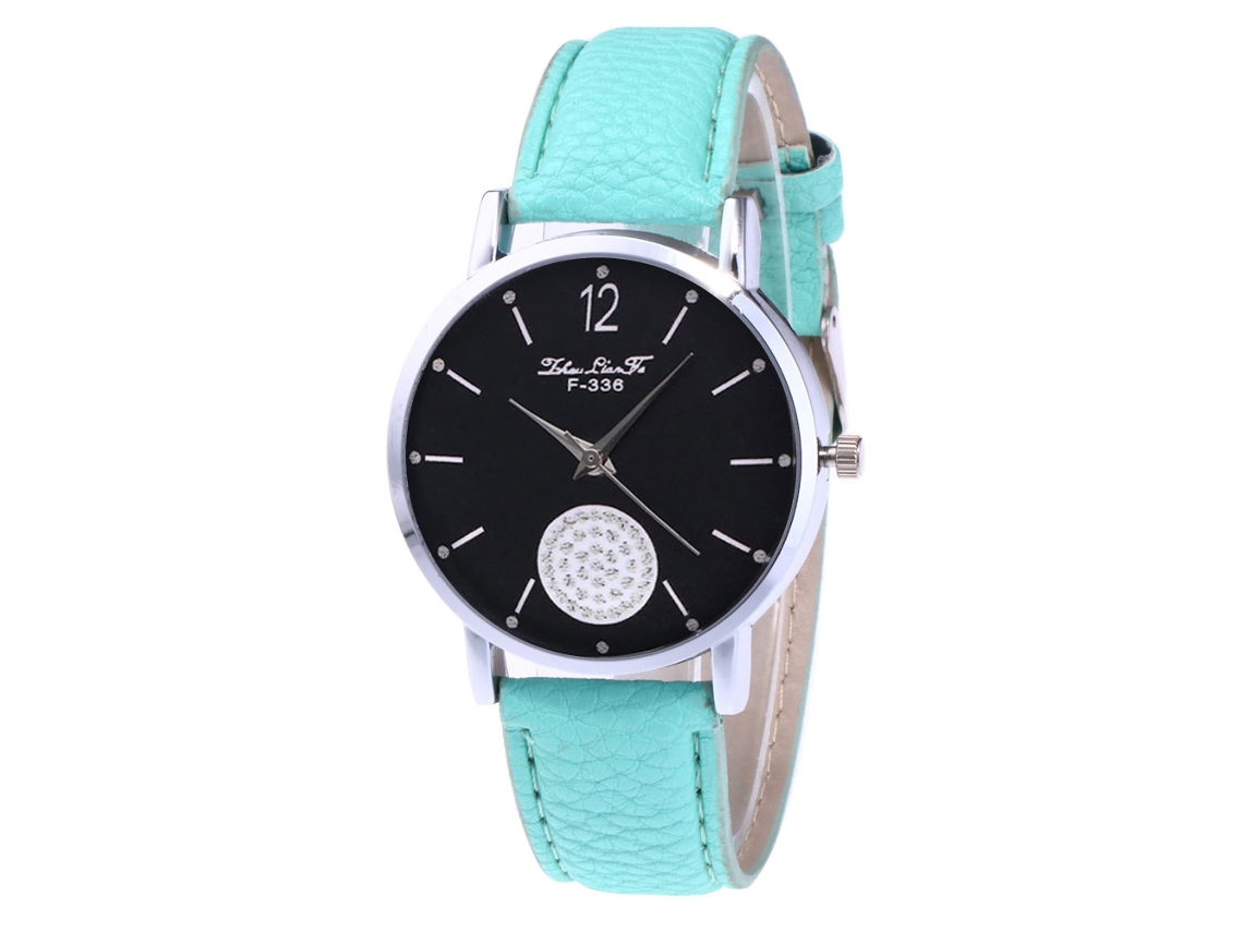 Relógio Analógico de Quartzo com Pulseira Pu Presente para Mulher Cor Mint