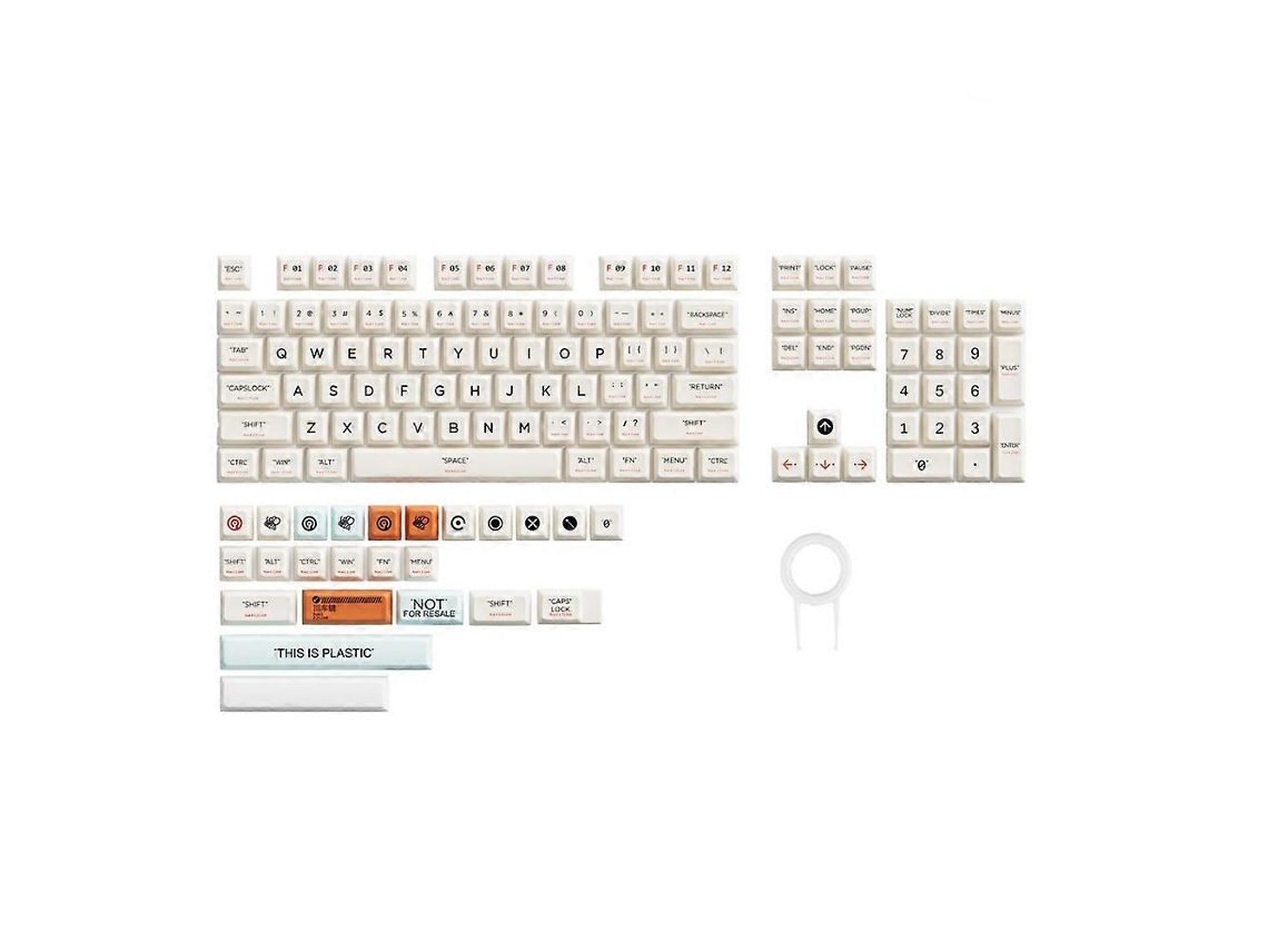 Teclado Bege Com 132 Teclas, Switch Pbt De Sublimação, Embalado Em Uma Bolsa Para Teclado. Ly Ebike