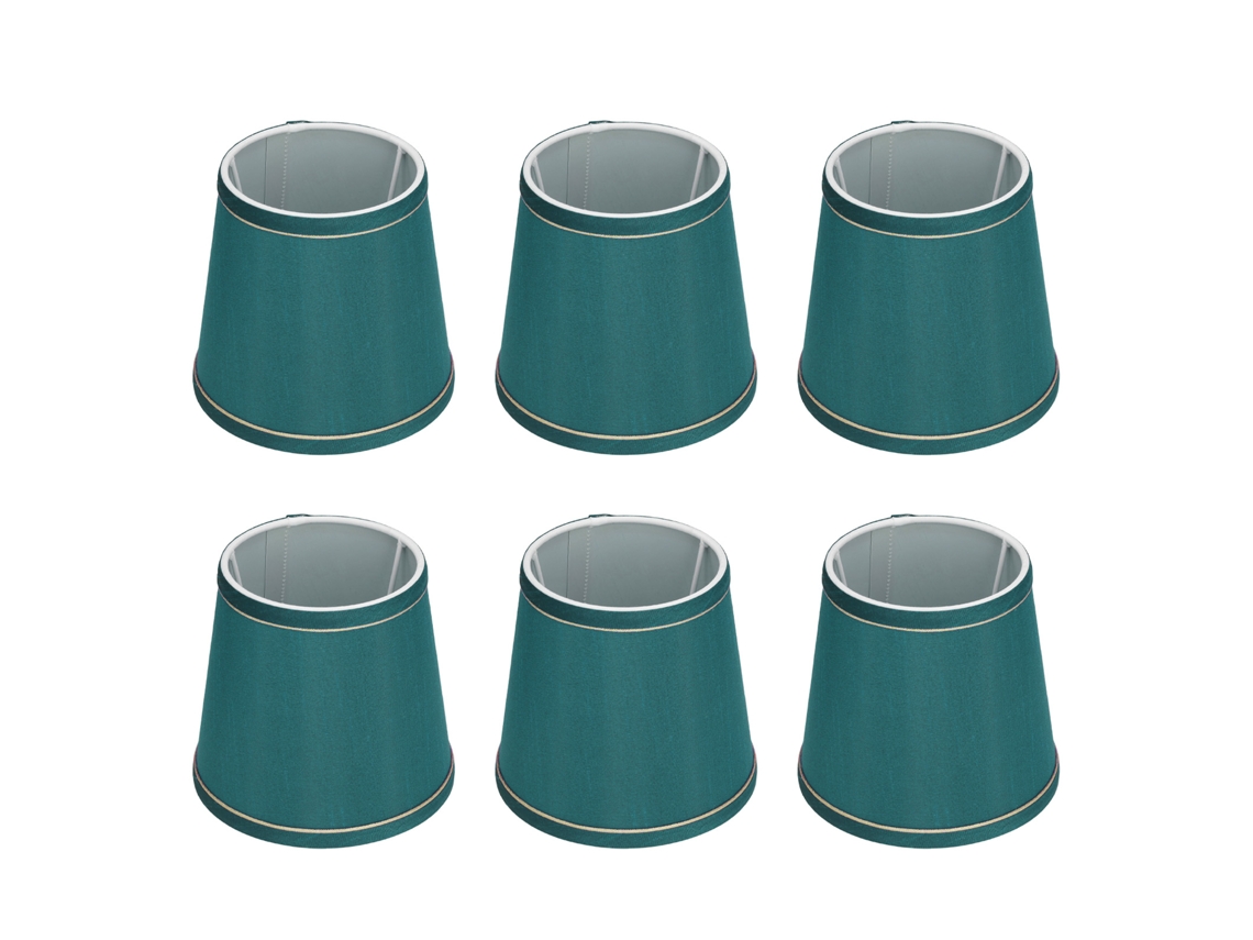 Rebe-6pcs Abat-jour De Tissu Moderne Simple Artisanat Phnom Penh Pour Lampe E14 Vert Foncé (px198)