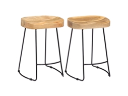 Vidaxl Bancos De Bar Gavin 2 Pcs Madeira Mangueira Maciça