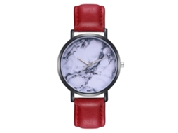 Relógio de quartzo moderno para casais com pulseira de couro PU Zhoulianfa (vermelho)