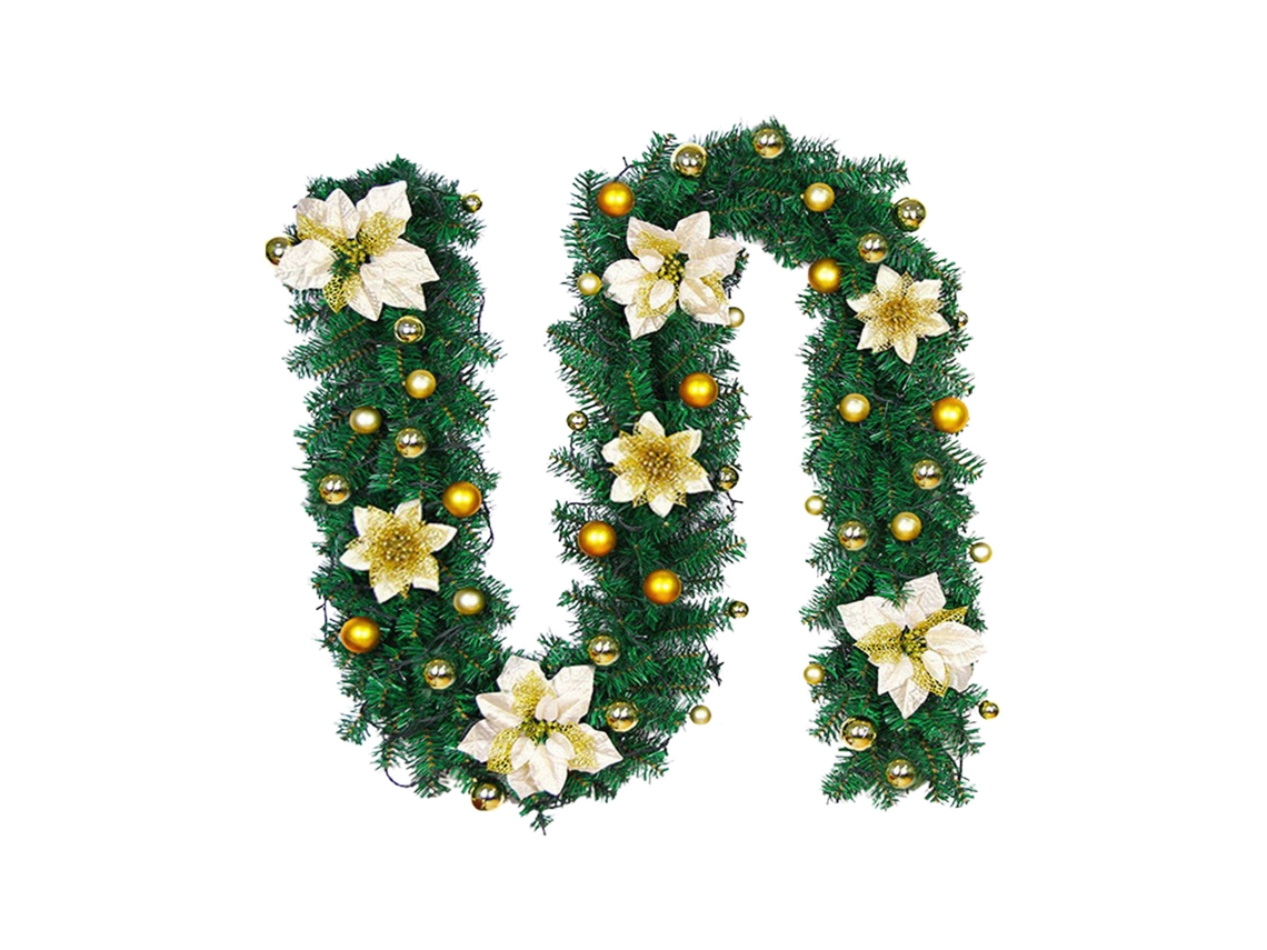 Guirlanda Pendente Natal 2,7m Criptografada Dourada