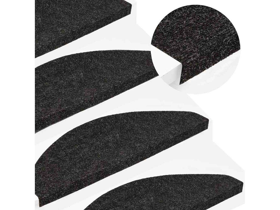 Vidaxl Tapetes De Escada Adesivos 20 Pcs 56x17x3 Cm Preto