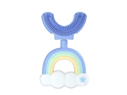 Escova de Dentes Infantil em Formato U com Cabeça Silicone Macia, Treinamento Manual, Design Limpez a Oral 360° para Bebês e Cr GOKOCO