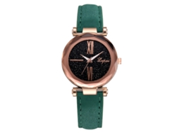 Relógio de Pulso Feminino Lvpai de Quartzo com Pulseira Pu Slim Casual Estilo Verde