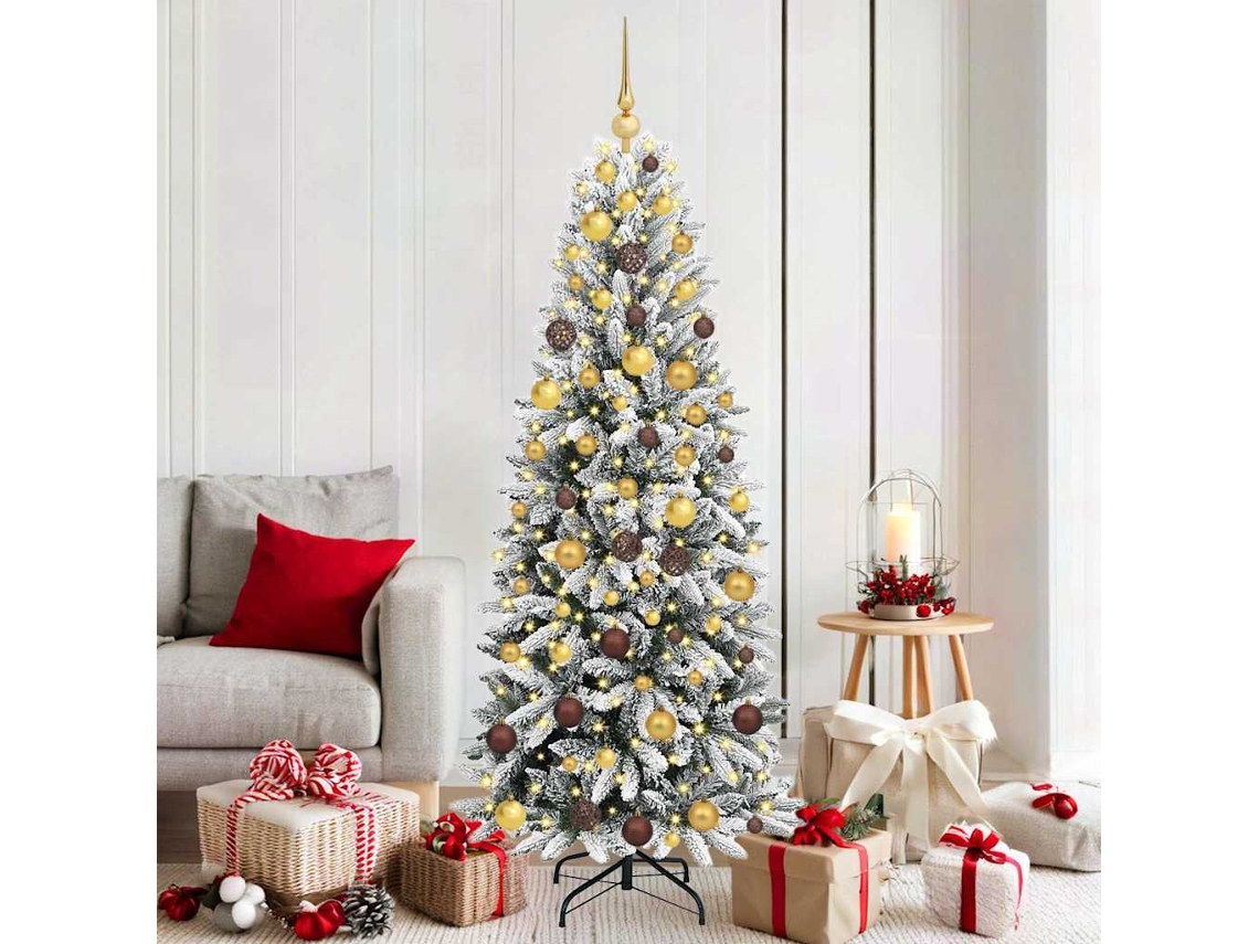 Vidaxl Árvore De Natal Artificial Com 300 Leds Branco 180 Cm