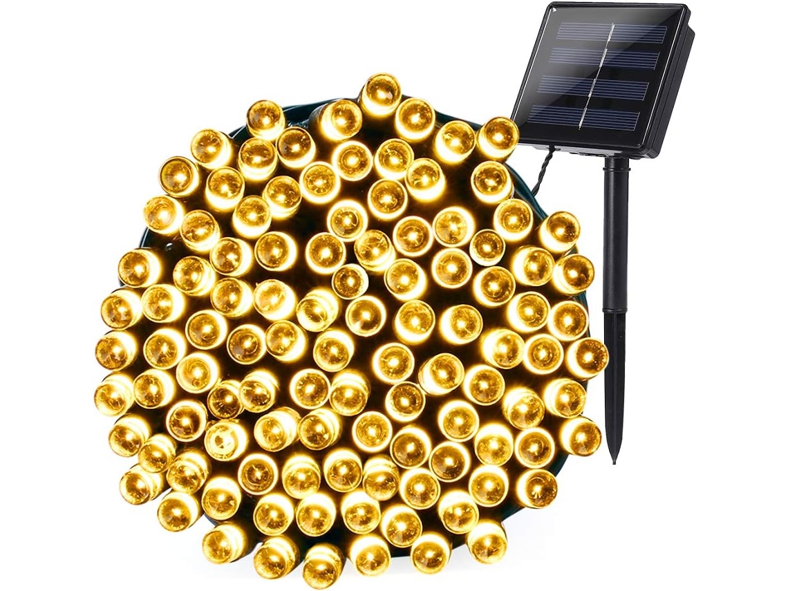 Cordão de luzes solares em formato de coração, 200 Leds, exteriores, instalação simples AQUAFORGE