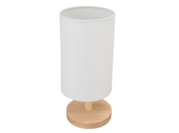 Lâmpada de Mesa de Cabeceira Simples Dimmable Led Tecido Madeira para Quarto