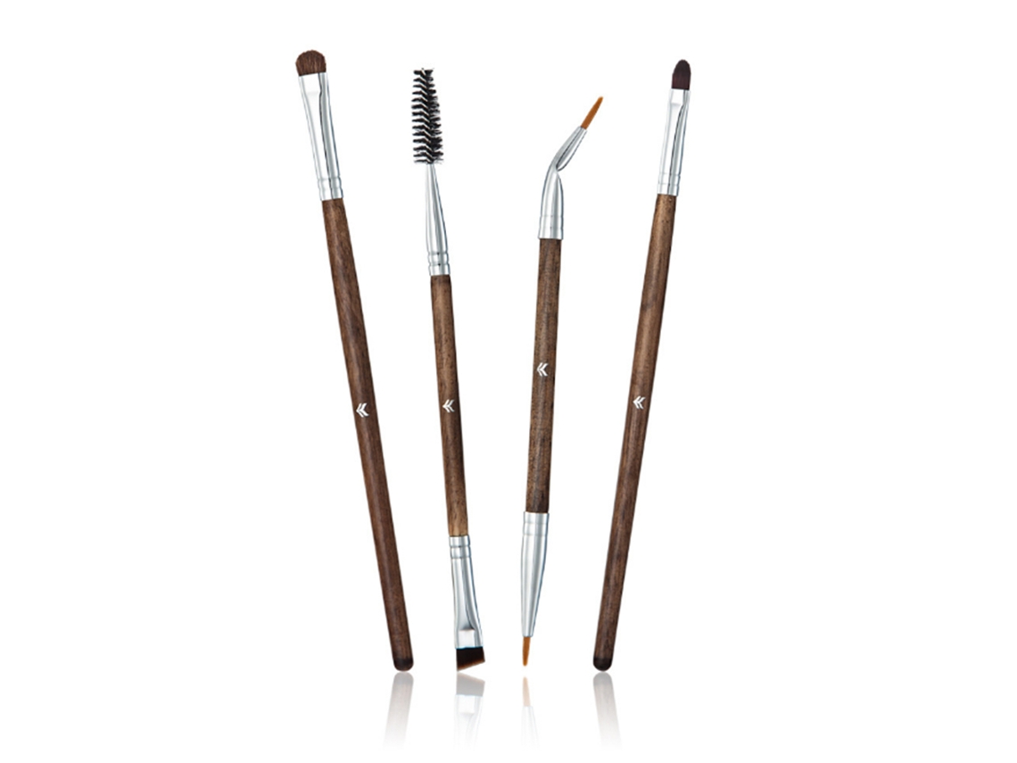Conjunto Pincéis Maquiagem Olhos E Desenho Sobrancelha Delineado