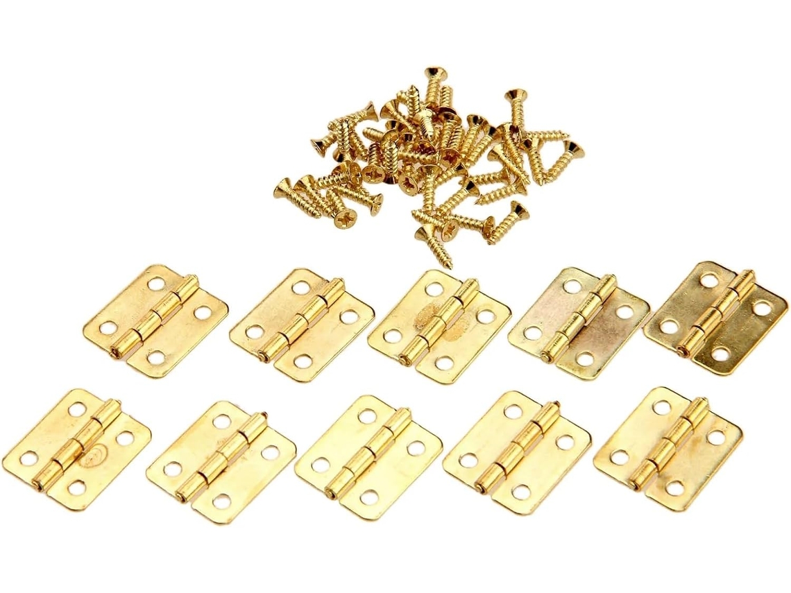 Conjunto De 10 Dobradiças Para Portas Armários Cozinha, Acessórios Para Móveis, 4 Furos, Douradas, Para Gavetas, Caixas