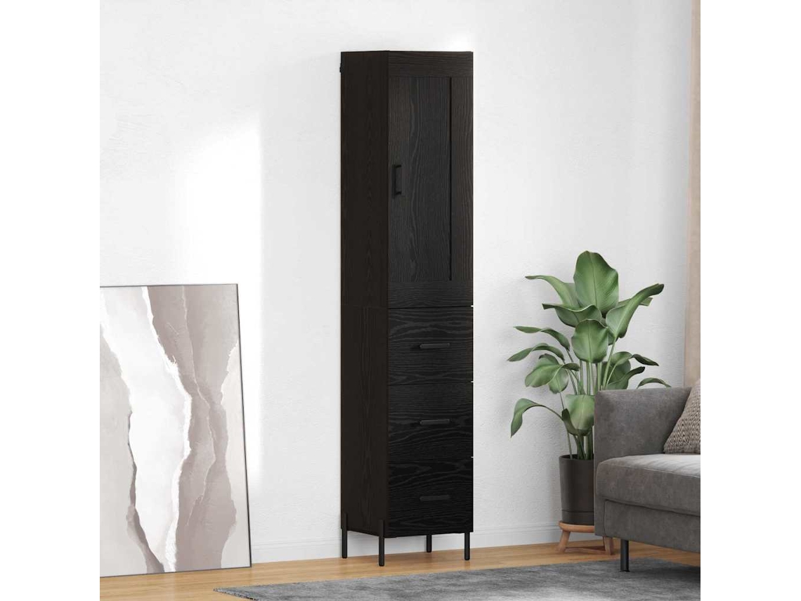 Vidaxl Buffê Carvalho Preto 34,5 X 34 X 180 Cm Derivados De Madeira