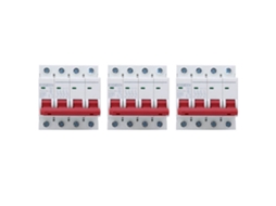 Conjunto de 3 Interruptores MCb Dz47 63Z DC1000V 4P 63A para Proteção Solar